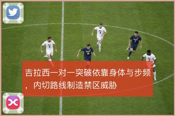 吉拉西一对一突破依靠身体与步频，内切路线制造禁区威胁